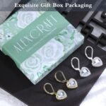 925 Sterling Silver 14K Gold Plated Heart Dangle Earrings, ALEXCRAFT Dangling Drop Earring for Trendy Women Leverback Earings Cubic Zirconia Hypoallergenic