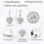 925 Sterling Silver 14K Gold Plated Heart Dangle Earrings, ALEXCRAFT Dangling Drop Earring for Trendy Women Leverback Earings Cubic Zirconia Hypoallergenic