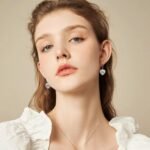 925 Sterling Silver 14K Gold Plated Heart Dangle Earrings, ALEXCRAFT Dangling Drop Earring for Trendy Women Leverback Earings Cubic Zirconia Hypoallergenic