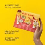 Burt's Bees Valentine's Day Gifts Ideas, Tips and Toes Kit, 6 Travel Size Products - Pomegranate Moisturizing Lip Balm, 2 Hand Creams, Foot Cream, Cuticle Cream, and Hand Salve