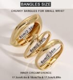 Chunky Gold Bangle Bracelets for Women, Dainty 14k Gold Plated Big Stackable Bangles Set, Trendy Statement Cuff Bracelet Stack Fashion Jewelry Christmas Gifts