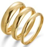 Chunky Gold Bangle Bracelets for Women, Dainty 14k Gold Plated Big Stackable Bangles Set, Trendy Statement Cuff Bracelet Stack Fashion Jewelry Christmas Gifts