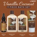 Gifts For Women Gift Basket for Women– 9 Piece Set of Vanilla Coconut Home Spa Set, Luxurious Valentines Day Gifts for Her, Bath and Body Sets Includes Fragrant Lotions, Large...