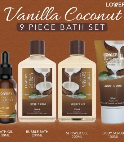 Gifts For Women Gift Basket for Women– 9 Piece Set of Vanilla Coconut Home Spa Set, Luxurious Valentines Day Gifts for Her, Bath and Body Sets Includes Fragrant Lotions, Large...