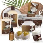 Gifts For Women Gift Basket for Women– 9 Piece Set of Vanilla Coconut Home Spa Set, Luxurious Valentines Day Gifts for Her, Bath and Body Sets Includes Fragrant Lotions, Large...