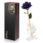 Gold Dipped Rose Real 24K Gold Rose, Genuine One of a Kind Rose Hand Dipped in 24K Golden Roses Romantic Gifts for Women in Her Birthday Anniversary Valentines Day Mothers Day