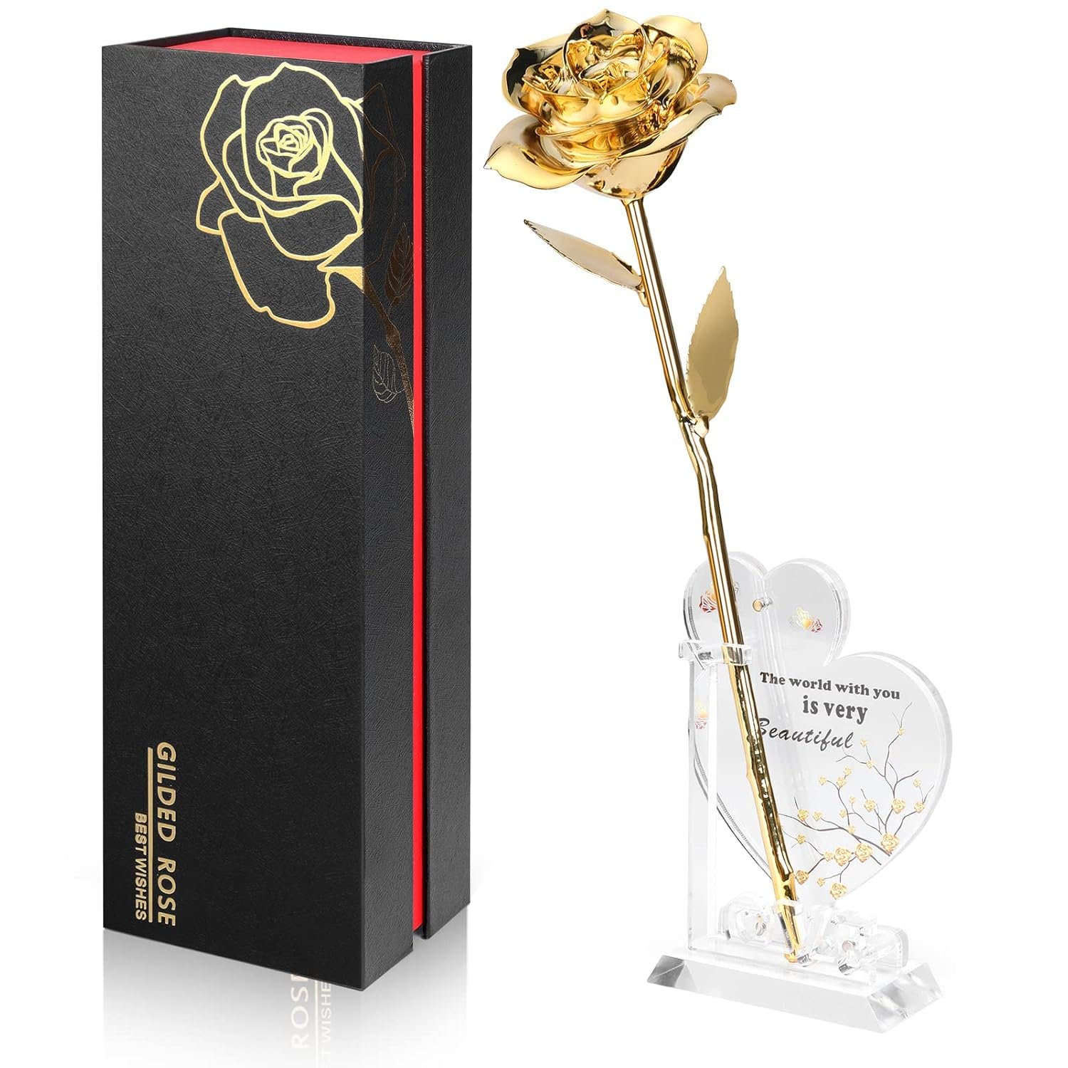 Gold Dipped Rose Real 24K Gold Rose, Genuine One of a Kind Rose Hand Dipped in 24K Golden Roses Romantic Gifts for Women in Her Birthday Anniversary Valentines Day Mothers Day Gold Dipped Rose Real 24K Gold Rose, Genuine One of a Kind Rose Hand Dipped in 24K Golden Roses Romantic Gifts for Women in Her Birthday Anniversary Valentines Day Mothers Day