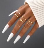 iF YOU 25 Pcs Gold Stackable Ring Set for Women, Chunky Knuckle Finger Midi Rings, Silver Simple Stacking Cute Rings Pack Trendy Stuff Jewelry Gift