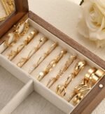 iF YOU 25 Pcs Gold Stackable Ring Set for Women, Chunky Knuckle Finger Midi Rings, Silver Simple Stacking Cute Rings Pack Trendy Stuff Jewelry Gift
