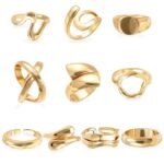 iF YOU 25 Pcs Gold Stackable Ring Set for Women, Chunky Knuckle Finger Midi Rings, Silver Simple Stacking Cute Rings Pack Trendy Stuff Jewelry Gift