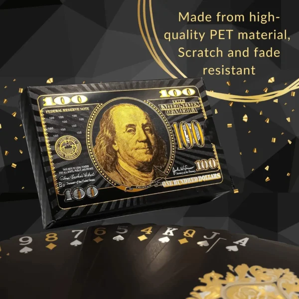 55pcs Golden Playing Entertain Cards Gold Foil Pokers Set Magic Cards 24K Gold Plastic Foil Pokers Durable Waterproof Cards