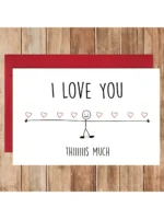 1pc Funny Love Card Valentine's Day Card Anniversary Gift Birthday Card I Love You Thiiiiis Much Small Business Supplies Thank Y