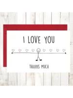 1pc Funny Love Card Valentine's Day Card Anniversary Gift Birthday Card I Love You Thiiiiis Much Small Business Supplies Thank Y - Image 2