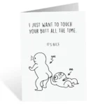 1PC Funny Birthday Card for Him Her Naughty Touch Butt Love Card BF GF for Husband or Wife Cheeky Anniversary Card for Couple - Image 3