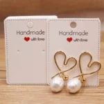 50pcPaper earrring Handmade style earring card 5x5cm/3x3cm /5x9cm /5x6.5cm /5x7cm brown /white DIY Jewelry package card - Image 6
