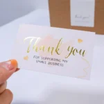 30 Pcs/pack Thank you Card Foil Gold Card Thank you For your Supporting my Small Business Card Small Shop Gift Decorative Card - Image 6