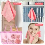 20 Spa Gift Set -5 Polyester Large Bags, 5 Headbands, 5 Hair Rings, 5 Bear Shaped Fabrics - Perfect for Bridal Showers, Singles' - Image 5