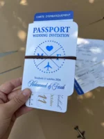 30/55pcs Gold Foil Wedding Invitation With RSVP, Travel Destination Wedding, Engagement Party Invite Card With QR - Image 3