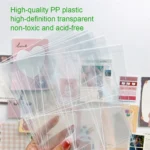 PLRBOK 3 Ring A5 Photo Album with Pockets,Binder Heart Glitter Cover Pretty Notebook Card Book 4×6 10×15 Scrapbook - Image 6