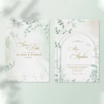 Personalized Wedding Invitation Card Custom 20-100pcs Bride & Groom Photo Floral Save the Date Wedding Editable Shower Cards - Image 2