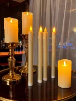 6pcs Flickering LED Candles Flameless Taper Candle Battery Operated Candle Dinner Candle Light for Wedding Centerpiece Decor