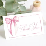 50Pcs Pink Minimalist Thank You Cards, Mini English Gift Note Cards with Blank Design for Party Favors, Gift Wrapping & Decorati - Image 4