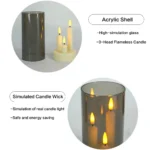 3IN1 LED Electronic Candle Tea Light Multicolors LED Candle With IR Remote Flickering Lamp Acrylic Candles for Christmas Wedding - Image 5