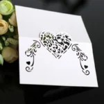50Pcs Laser Cut Heart Shape Place Cards Wedding Name Cards Greeting Message Setting Card Wedding Birthday Party Favor Decoration - Image 3