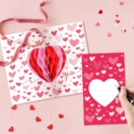 Valentine's Day Love Card Decoration Creative Romantic Heart shaped Paper Honeycomb Ball Handwritten Confession Love Letter Card - Image 2