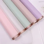 20pcs Golden Border Flower Bouquet Wrapping Papers Gold Line Half Transparent Gifts Paper Florist Bouquet Waterproof Paper - Image 3