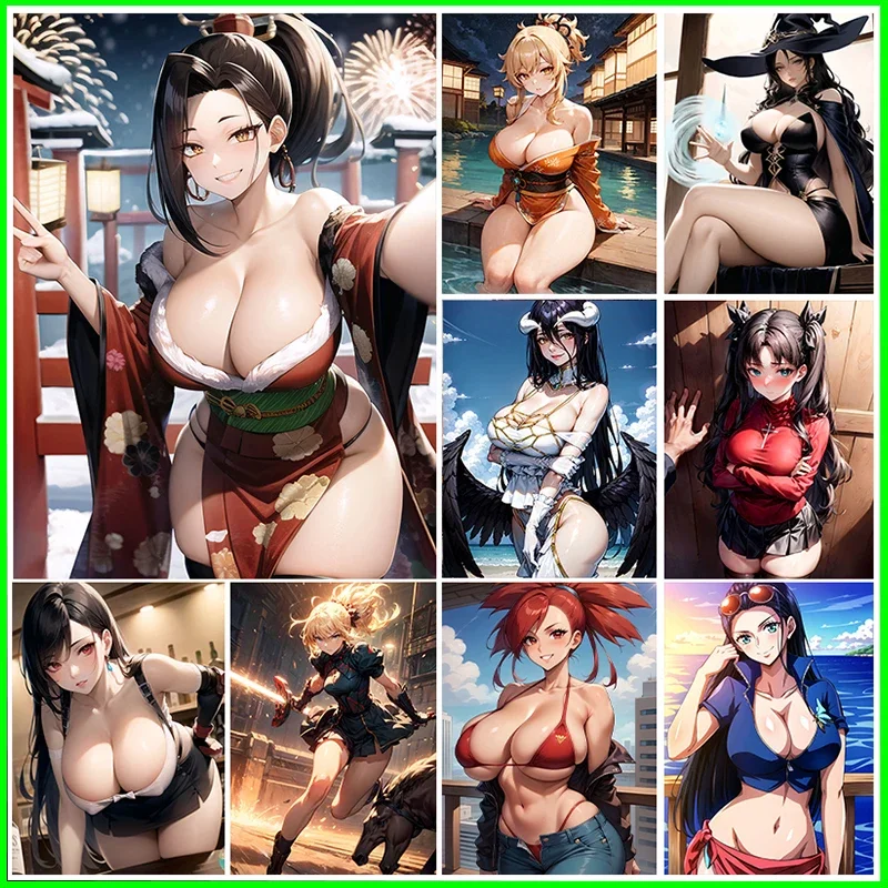 kf-S191e6a2b39ad4fa3a2f6d6b2a6d8381dN Wife Cards Collectible Cards Boys Games Toys Table Games Birthday Gifts DIY Anime Tien Shinhan Paimon Boa Premium Flash Cards - Image 1