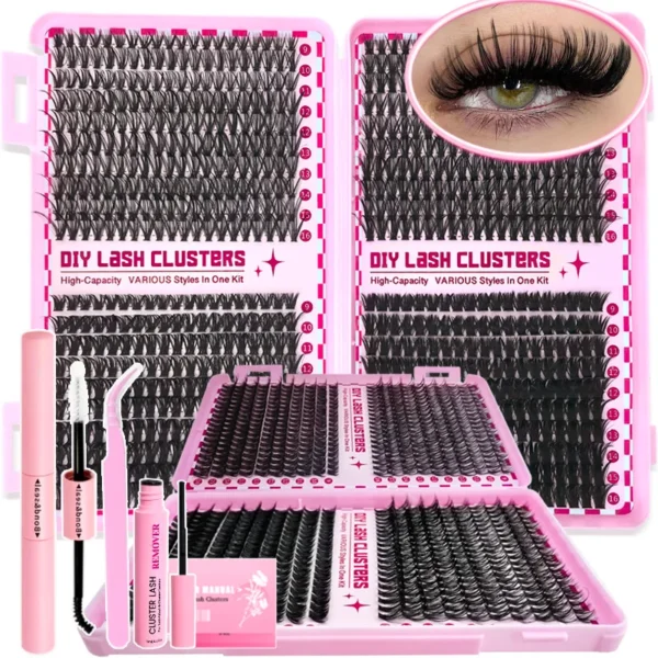 30D+40D+60D+80D False Eyelashes Set 9-16mm MIxed Individual False Eyelashes with Lash Applicators