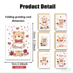 12Pcs Romantic Valentine's Day Card Invitation Card Love Letter Anniversary Blessing Heart Shaped Rose Pattern Card - Image 5