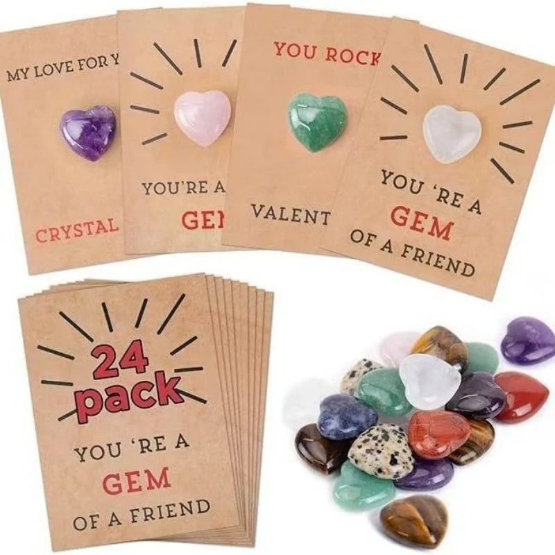 kf-S20e19505406044bf87c1895f6c03f3bf3 Valentine's Day Cards 24 Pack with Love Hearts,Classroom Exchange Cards for Kids,Romantic Love Notes,Cute Gift for School Party, - Image 1