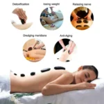 2pcs Hot Massage Stones Natural Lava Basalt Heated Warmer Stone Body Heating Smooth Massage Stones for Spa Massage - Image 3