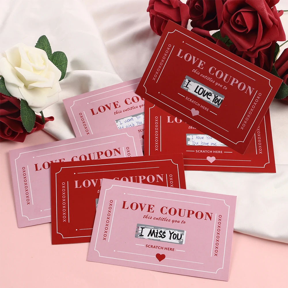 kf-S25cbc07e27db466bbfdee34b9db5c08fi 10Pcs/20Pcs Scratch-Off Love Coupons Couple Scratch Off Cards Valentine's Day Wedding Anniversary Creative Gifts - Image 1