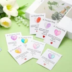 8 Pack Pocket Hug Heart with Greeting Card, Pocket Hug Token Love Cards Cute A Little Resin Heart Shape Bulk for Friends Long Di - Image 4