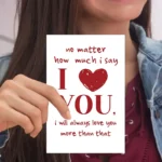 Romantic "I Love You" Greeting Card Valentine's Day Anniversary Love Card with Envelope for Boyfriend Girlfriend Couple Gift - Image 4