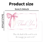 50Pcs Pink Minimalist Thank You Cards, Mini English Gift Note Cards with Blank Design for Party Favors, Gift Wrapping & Decorati - Image 6