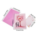 3D Valentines Day Card Cards Romantic Dancing Couple Keepsake Love Tree Design Greeting Cards with Envelope and Note for Couple - Image 6