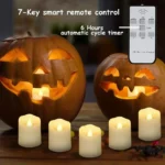 Pack of 12/24 Rechargeable LED Candle with Remote Flameless Flickering Tea Lights Home Dinner Christmas Wedding Party Decor - Image 3
