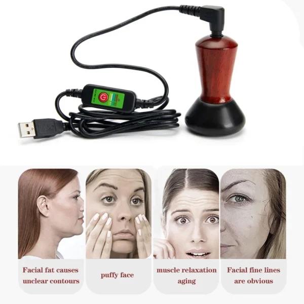 Volcanic Hot Stone Massager Guasa Natural Hot Stone Needle Back Neck Facial Massager Spa Relax Muscle Skin Remove Wrinkles