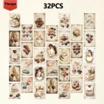 32pcs Valentine's Day Postcards, Romantic Love Theme, Indoor Bedroom Decor, Wall Stickers, Message Cards, Greeting Cards, Poster - Image 3