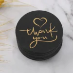 50Pcs 4.5X4.5cm Gold Foil Heart Round Thank You Tag Packing Decoration Boxes Card for Small Business Gift Wrapping Hang Lables - Image 5