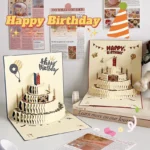 Musical 3D Pop-Up Birthday Greeting Card - LED Light-Up Cake Design, Auto-Play Music, Ideal Gift for Mom, Wife, Siblings & Frien - Image 3