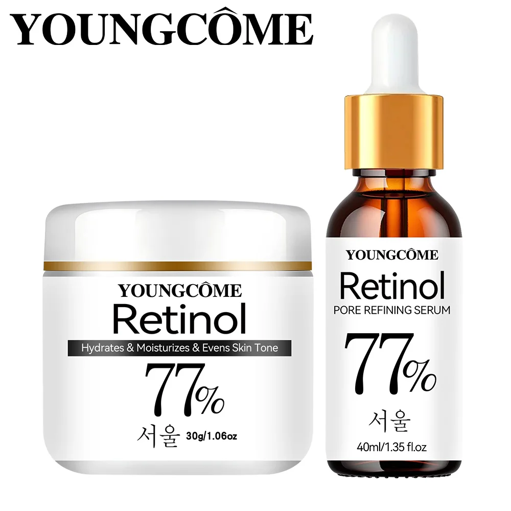 kf-S31b6a6a9ba69492ca39917ff48eb6e7fx Retinol Firming Facial Serum Cream Set Anti-aging Removal Wrinkle Fine Lines Repair Skin Whitening Brightening Moisturizing - Image 1