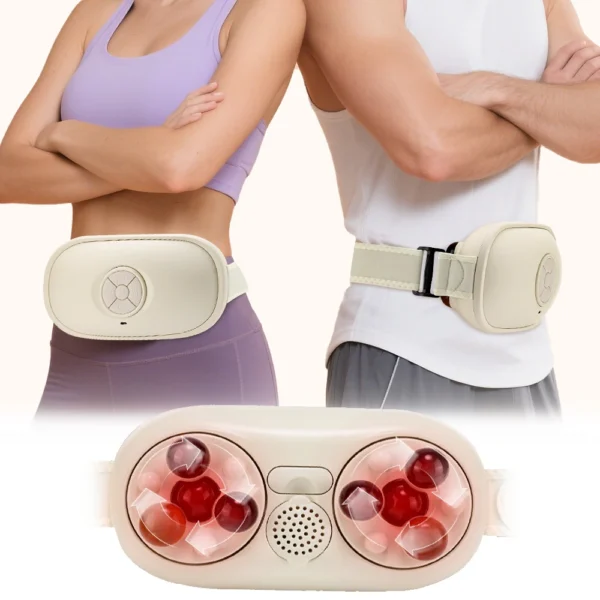 Electric Abdominal Massager Bian Stone Heat Therapy Fat Burner Anti-Cellulite Belly Shaking Remover Waist Kneading Heating Pad