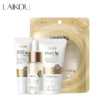 3pcs/set LAIKOU Skin Care Set Vitamin C Sakura Snail Essence Serum & Eye Cream & Face Cream Moisturizer Travel Size Skincare Set - Image 3