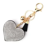 Rhinestone Heart Finger Keychain Bling Crystal Strap Pendant for Key Keychain Handbag Wallet Key Accessories Gift for Women - Image 6