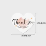50/100Pcs 5 StylesPink Heart Shaped Thank You Tags - 'Thank You for Supporting My Small Business' Paper Gift Greeting Cards - Image 5